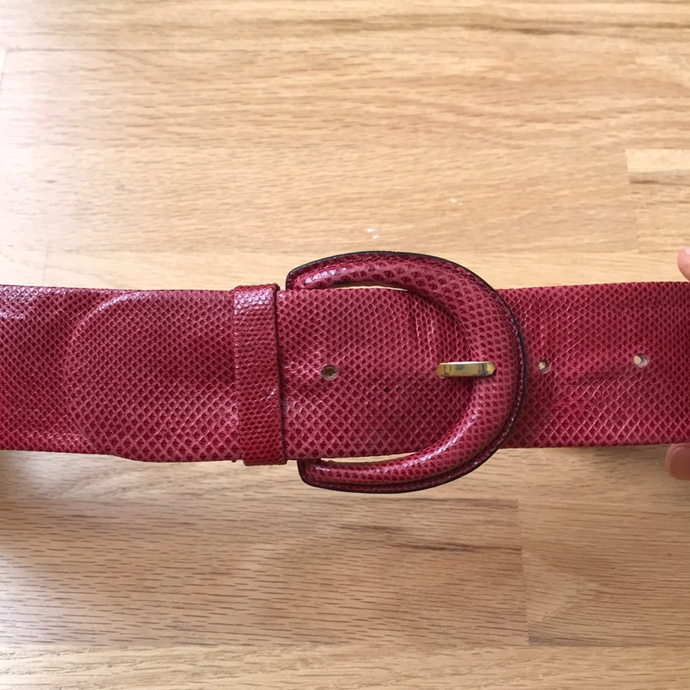 Vintage Snakeskin Red Belt